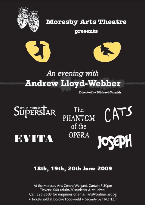 A Night with Andrew Lloyd-Webber (Poster), Moresby Arts Theatre, Michael Cornish, June 2009